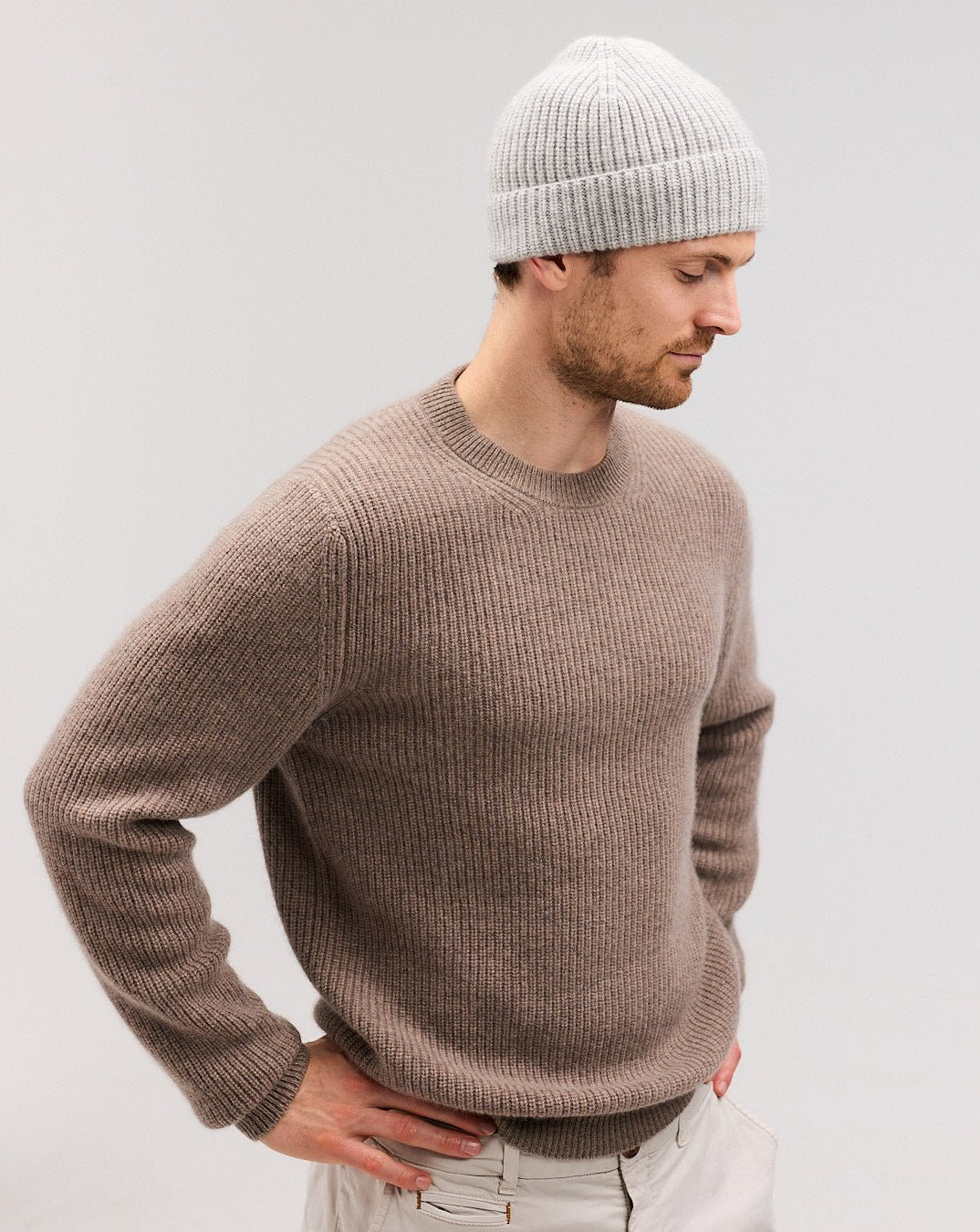 HELGI beanie cashmere hue lys grå - Nordic Weaving