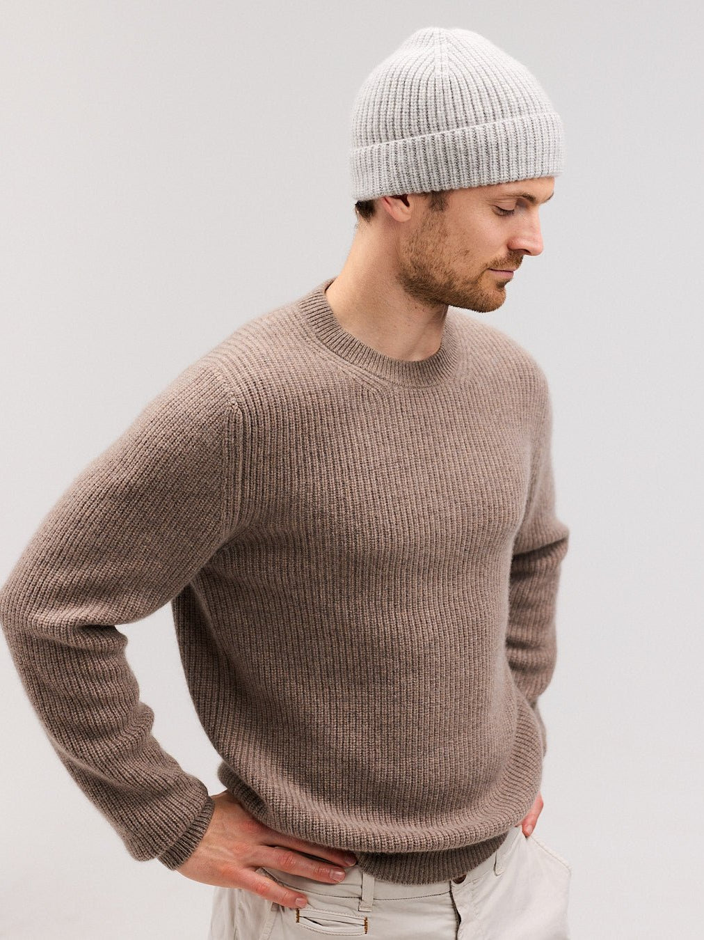 HELGI beanie cashmere hue lys grå - Nordic Weaving