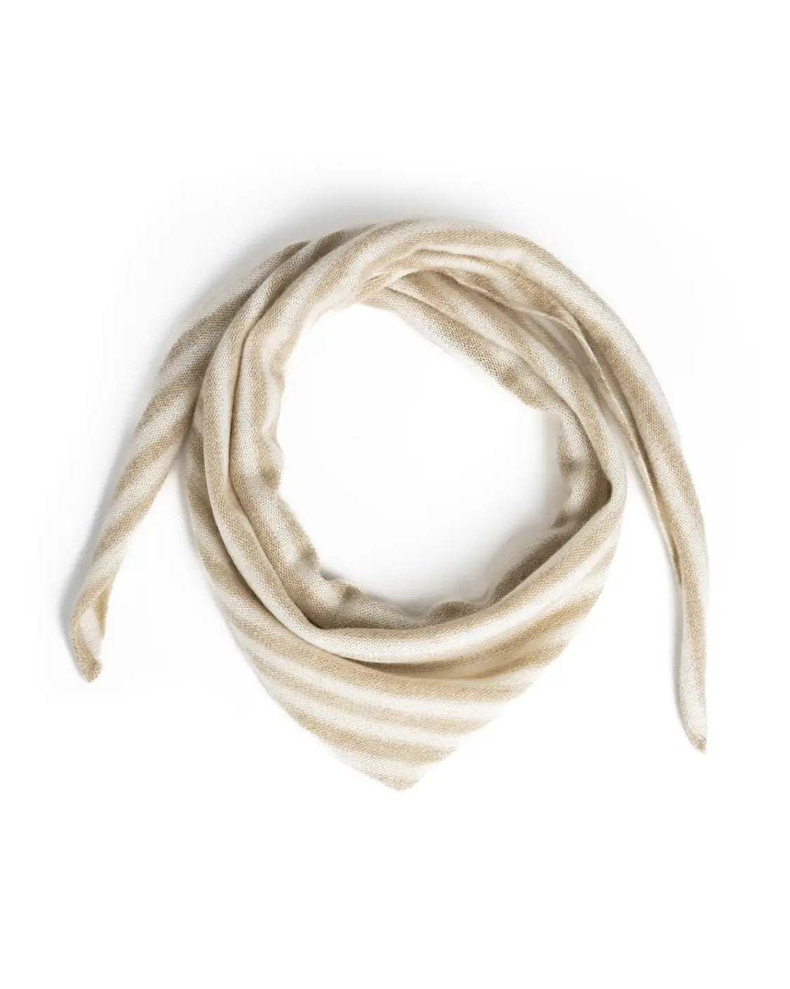 Lille trekantet tørklæde beige/ hvid - Nordic Weaving