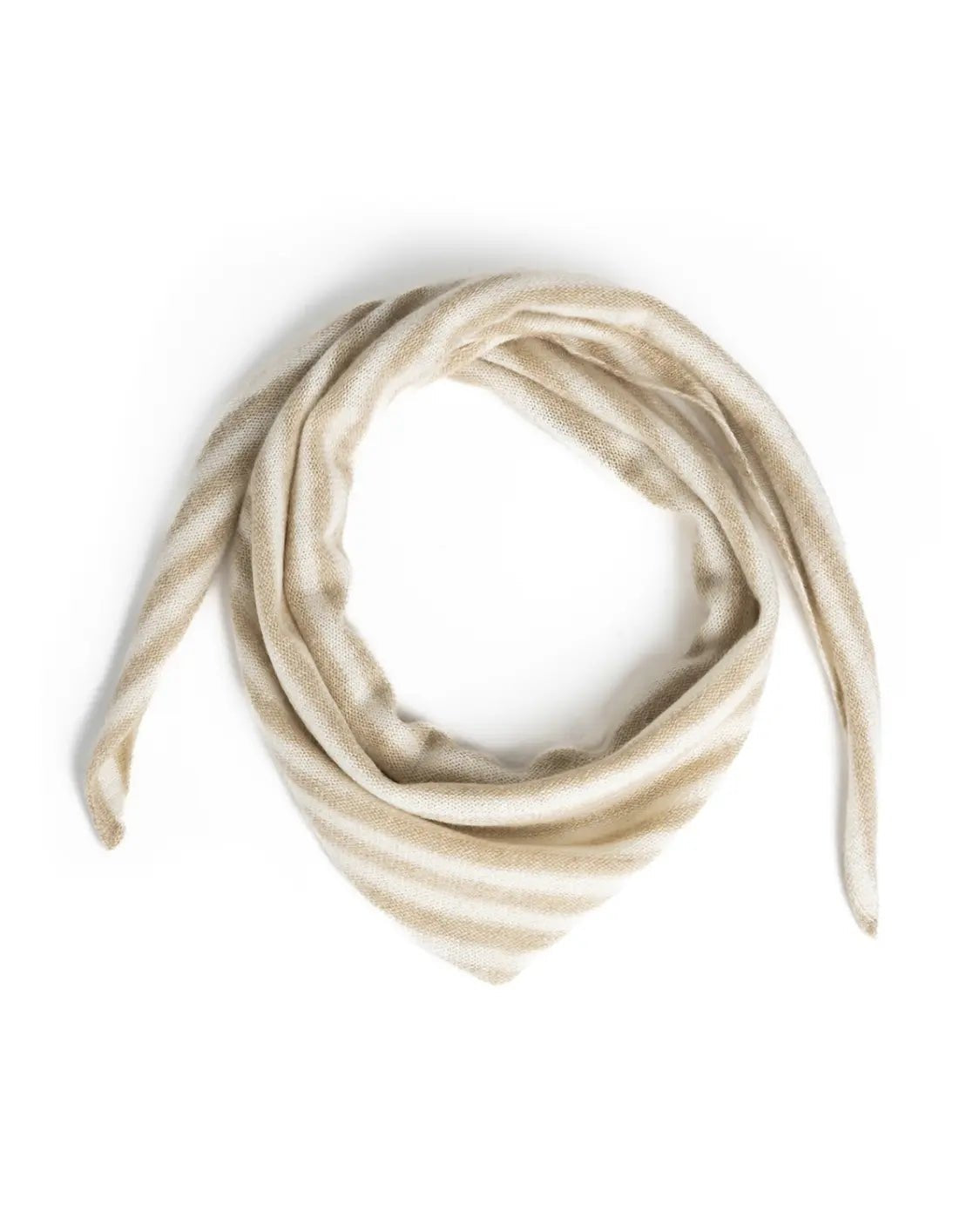 Lille trekantet tørklæde beige/ hvid - Nordic Weaving