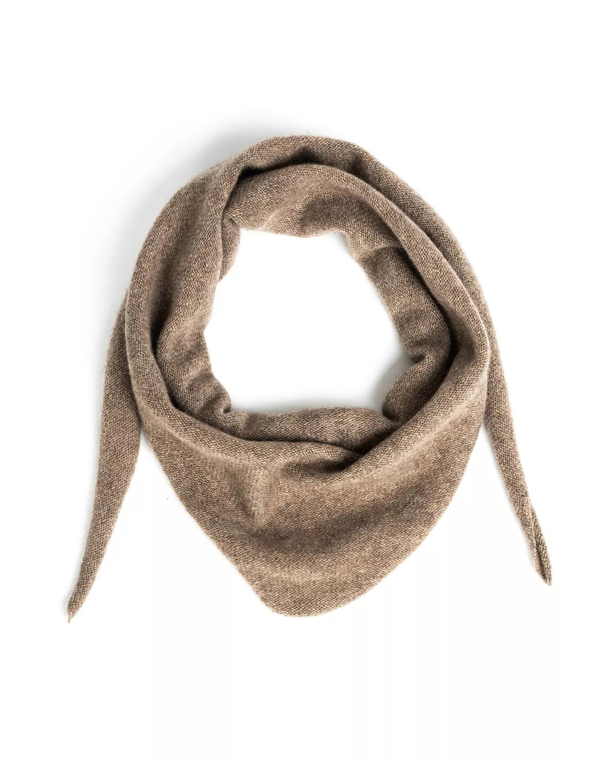 Lille trekantet tørklæde brun - Nordic Weaving