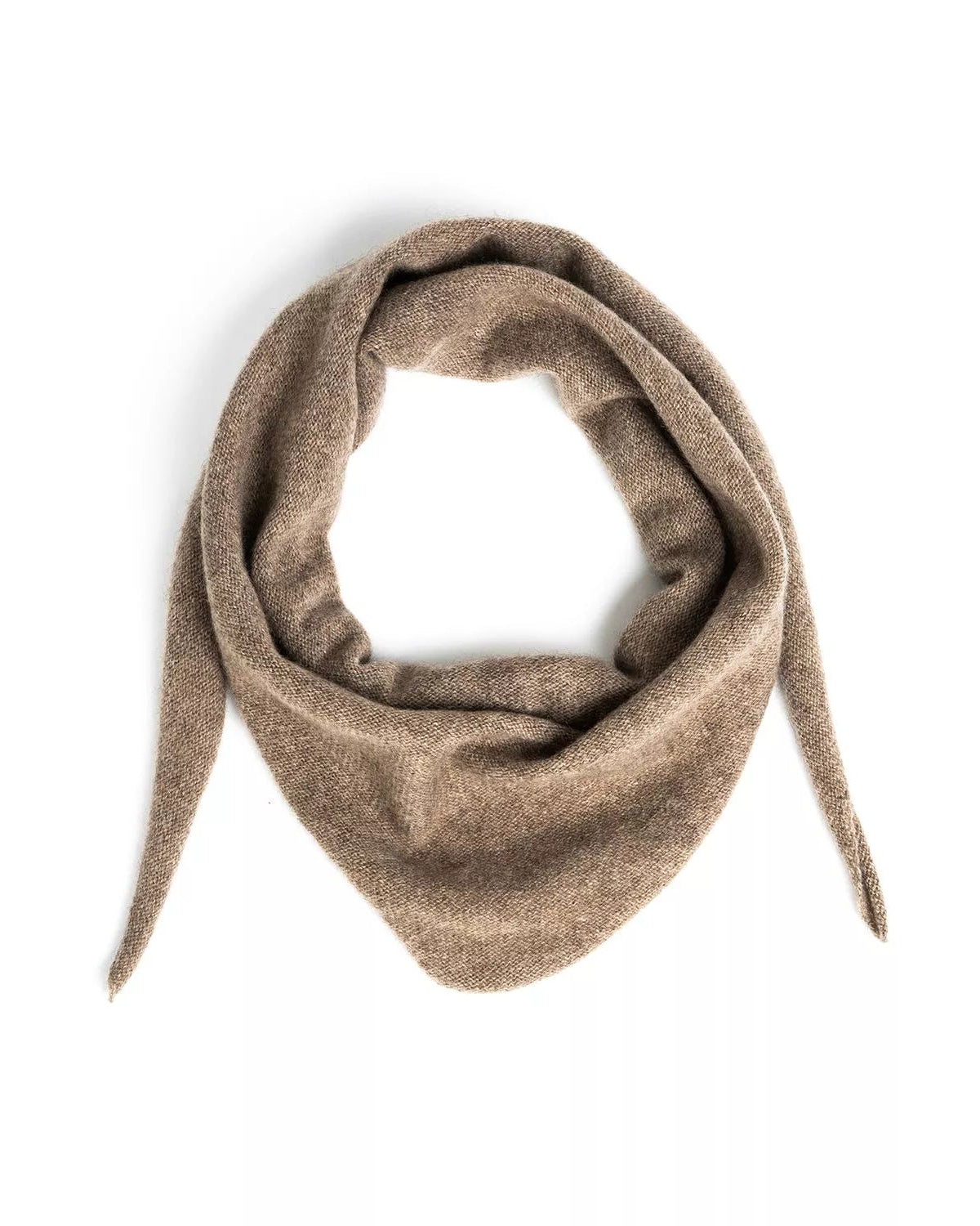 Lille trekantet tørklæde brun - Nordic Weaving