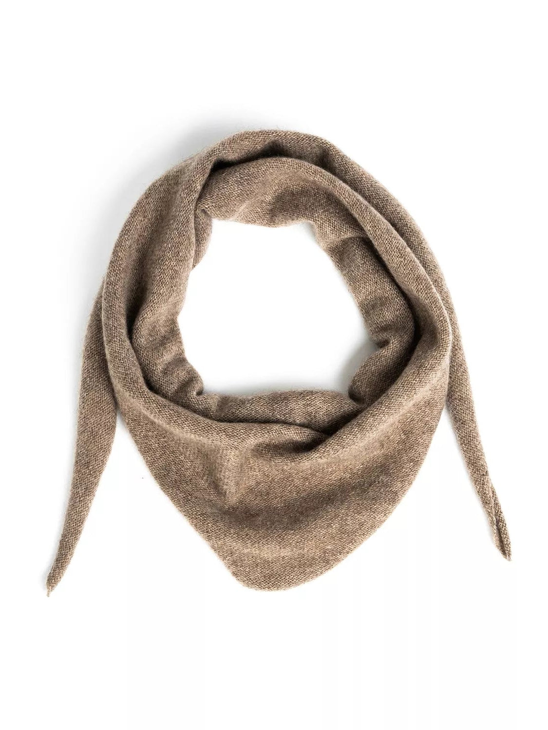 Lille trekantet tørklæde brun - Nordic Weaving