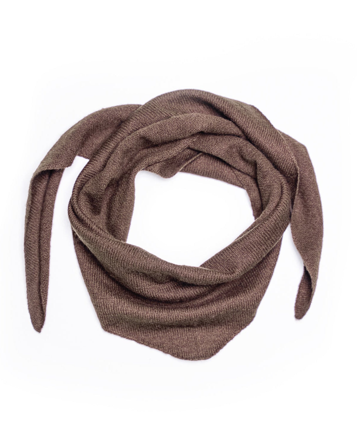 Lille trekantet tørklæde mørk brun - Nordic Weaving