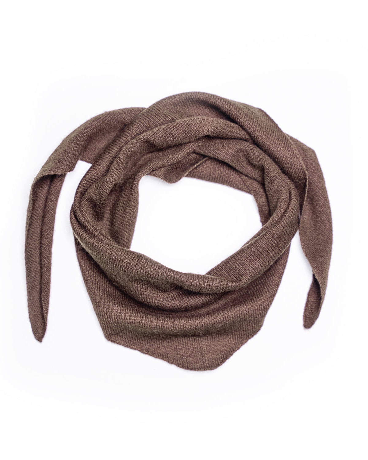 Lille trekantet tørklæde mørk brun - Nordic Weaving