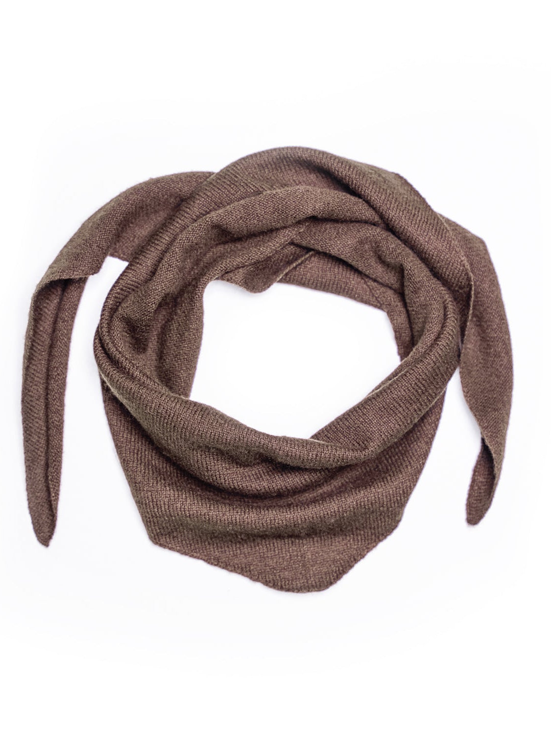 Lille trekantet tørklæde mørk brun - Nordic Weaving