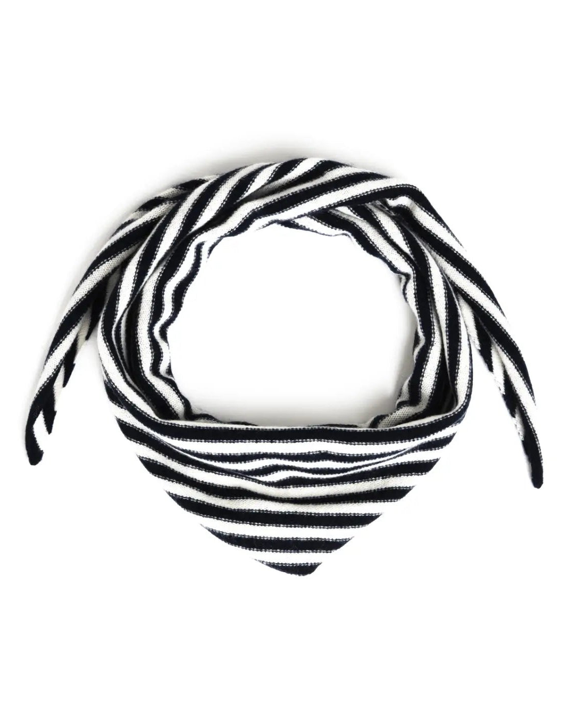 Lille trekantet tørklæde navy blå/ hvid - Nordic Weaving