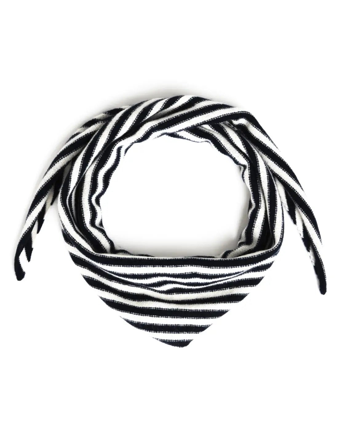 Lille trekantet tørklæde navy blå/ hvid - Nordic Weaving