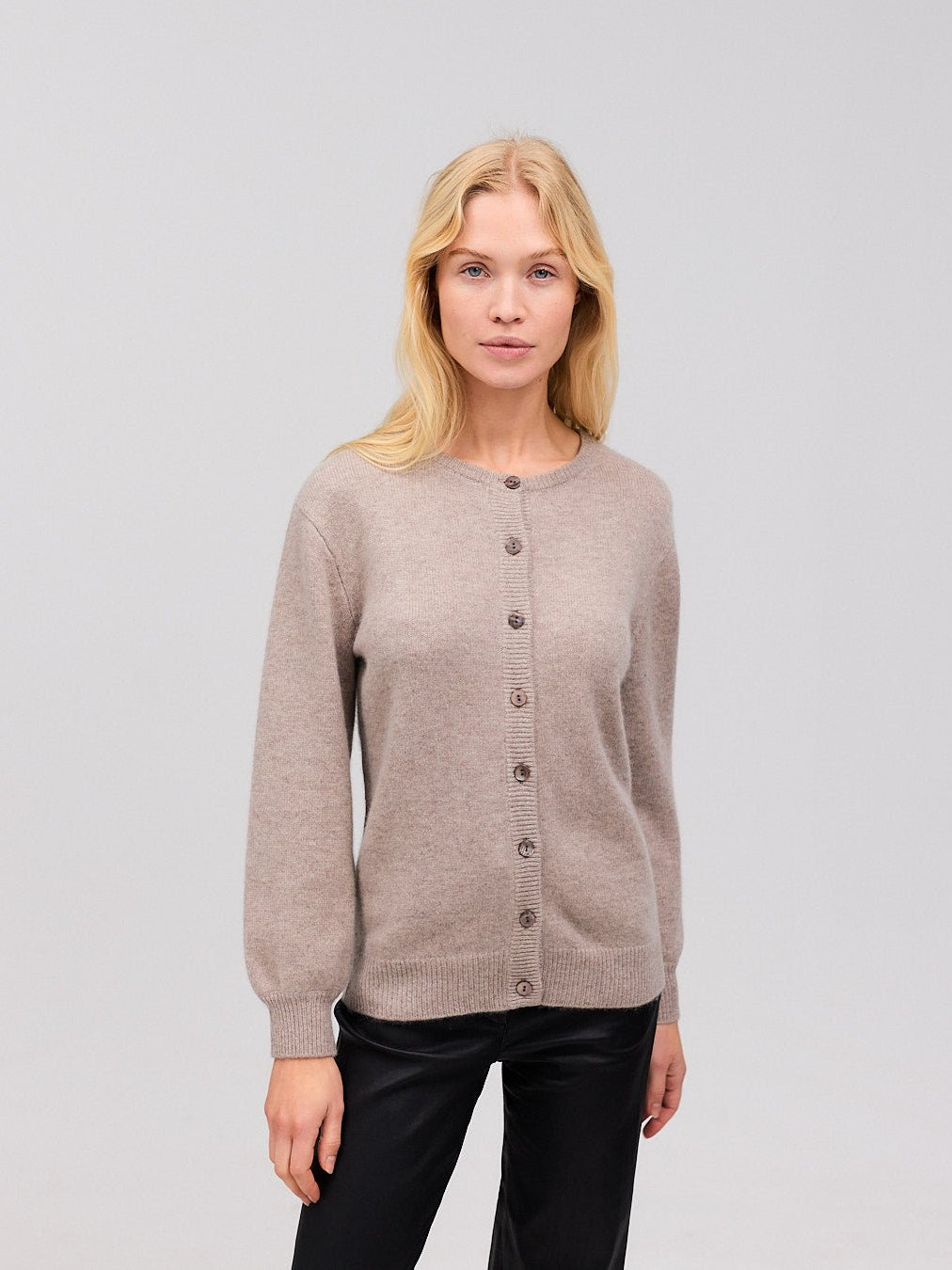 Naomi cashmere cardigan melange camel - Nordic Weaving