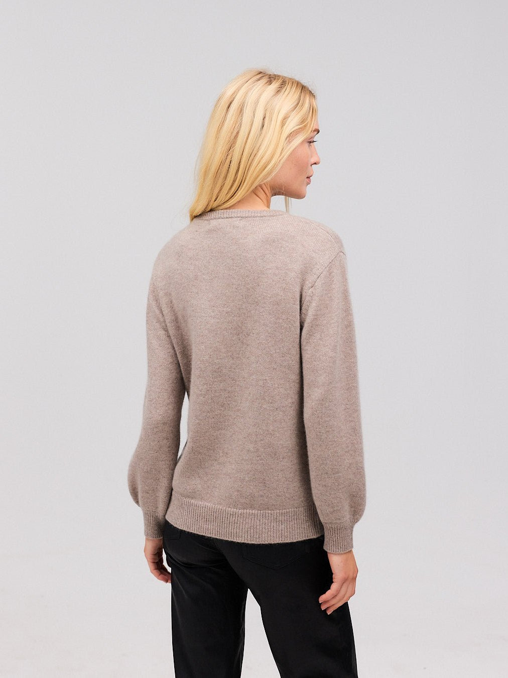 Naomi cashmere cardigan melange camel - Nordic Weaving