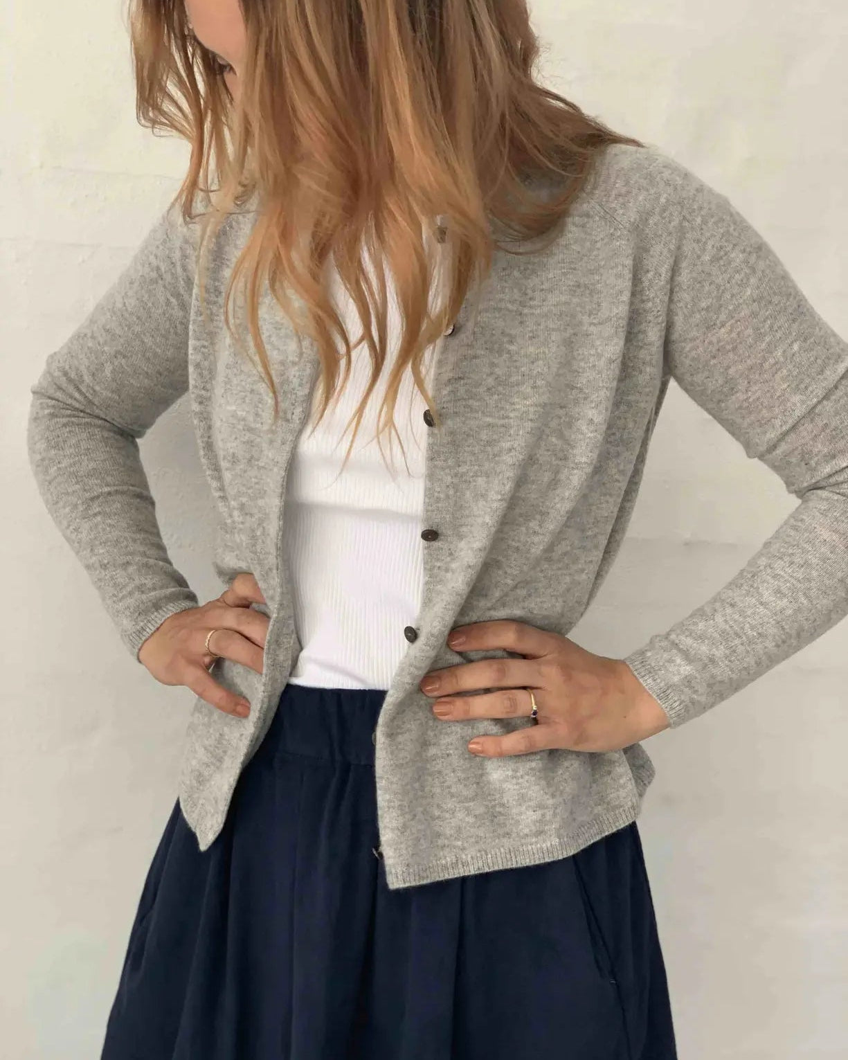 Oprydning - Cashmere cardigan grå - Nordic Weaving