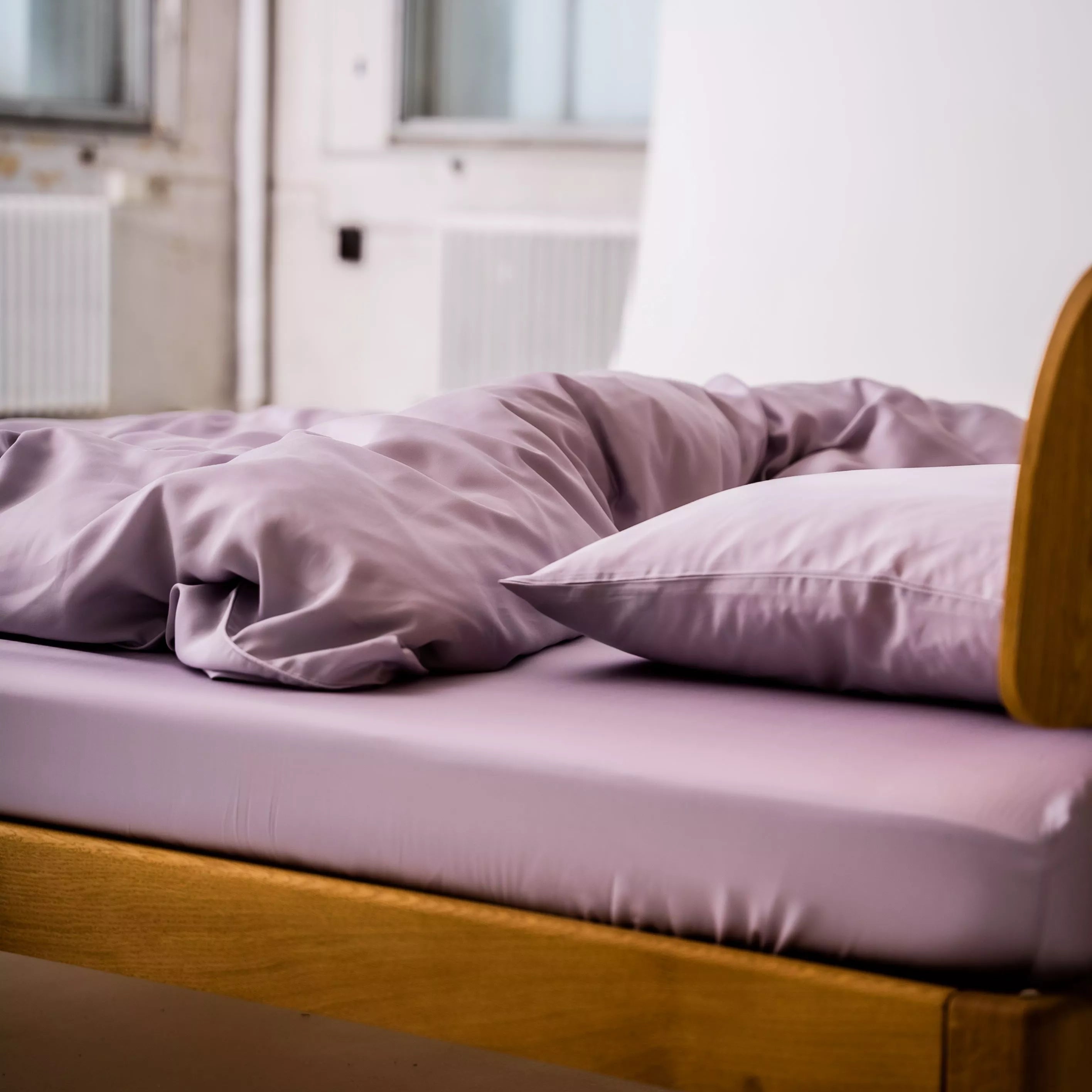 Oprydningsudsalg - Bambus kuvertlagen Lavendel 180x200x20cm - Nordic Weaving