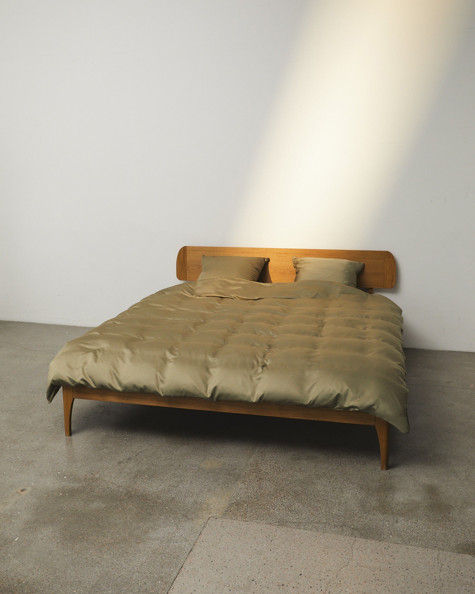 Oprydningsudsalg - Dobbelt bambussengetøj khaki - Nordic Weaving