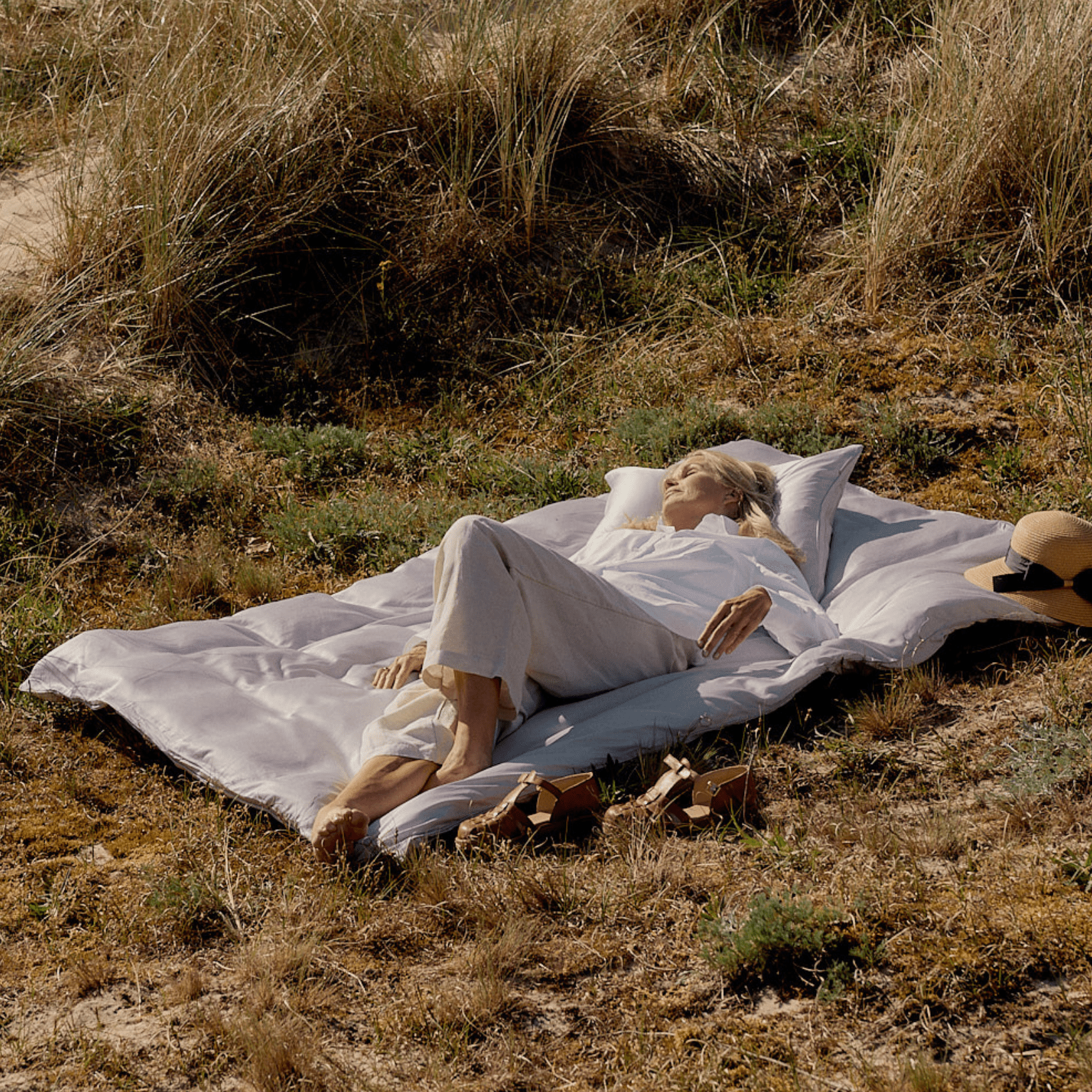 Oprydningsudsalg - Enkelt bambussengetøj Lavendel - Nordic Weaving