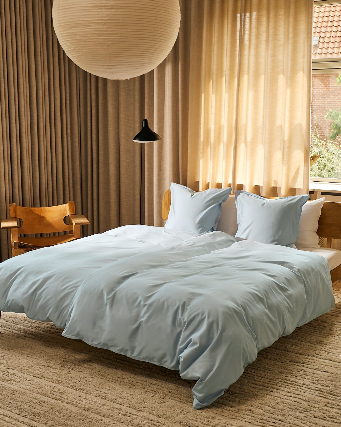 Pudebetræk Egyptisk bomuld Lys Blå - Nordic Weaving