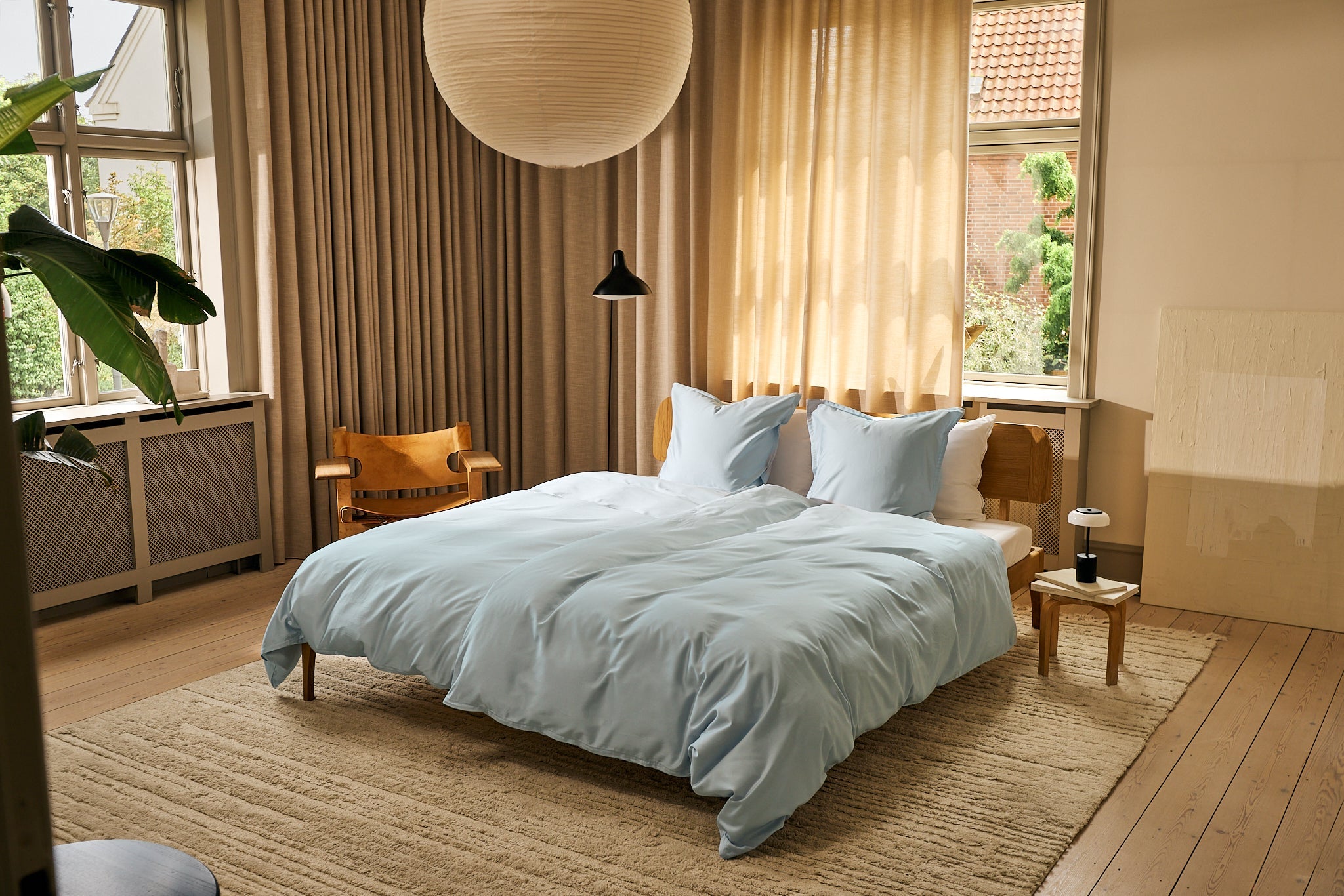 Pudebetræk Egyptisk bomuld Lys Blå - Nordic Weaving