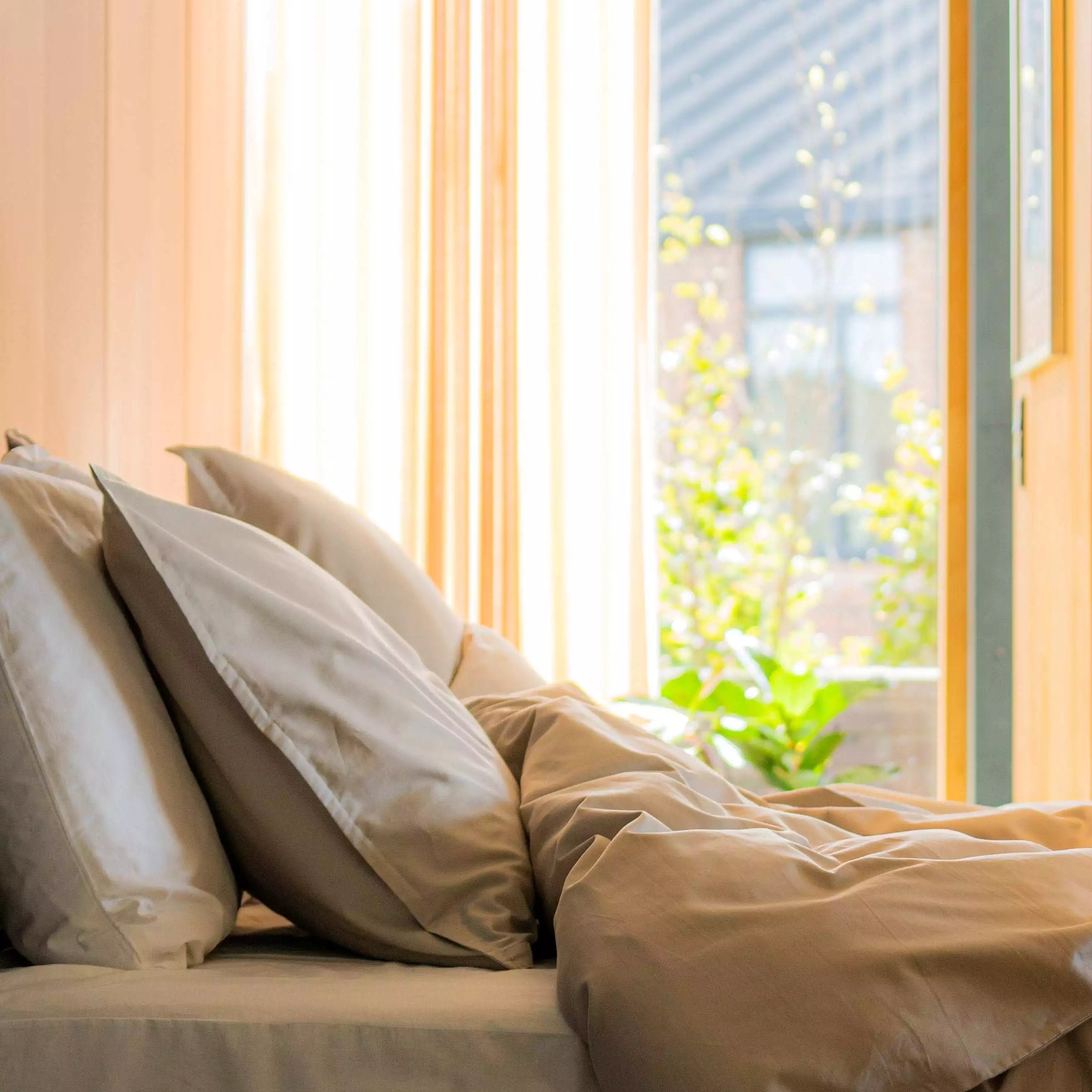 Pudebetræk Egyptisk bomuld sand/grå - Nordic Weaving