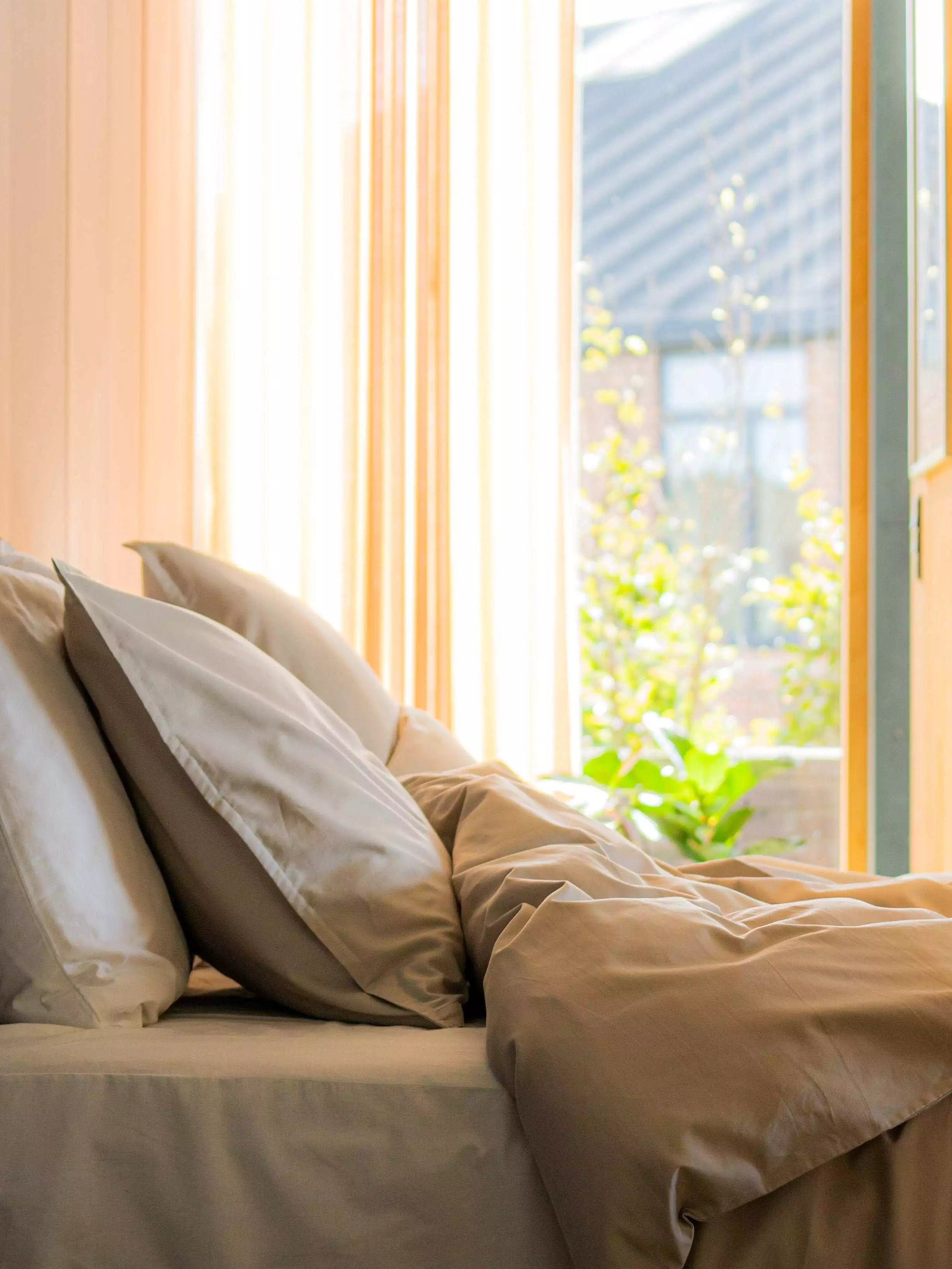 Pudebetræk Egyptisk bomuld sand/grå - Nordic Weaving