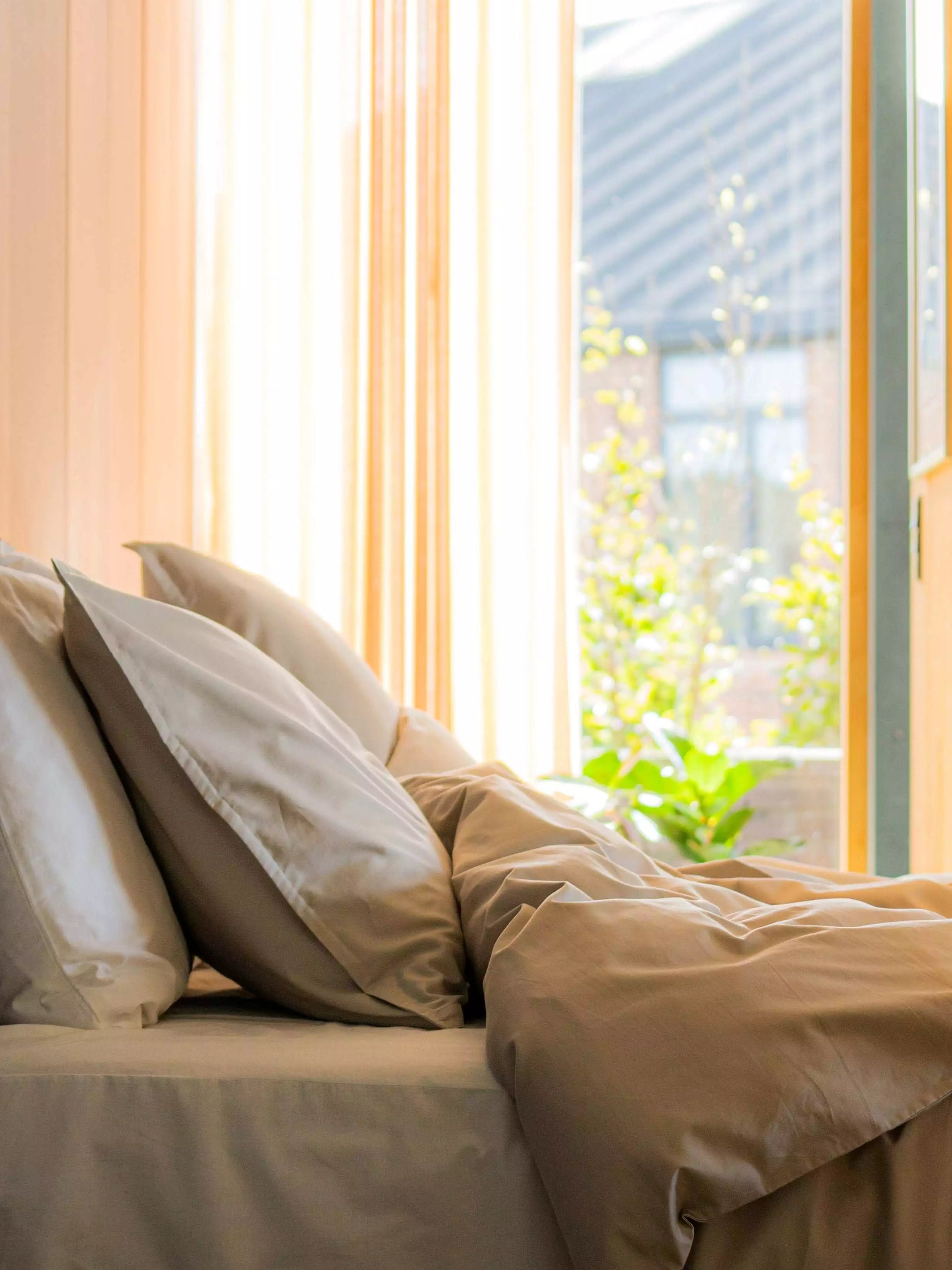 Pudebetræk Egyptisk bomuld sand/grå - Nordic Weaving