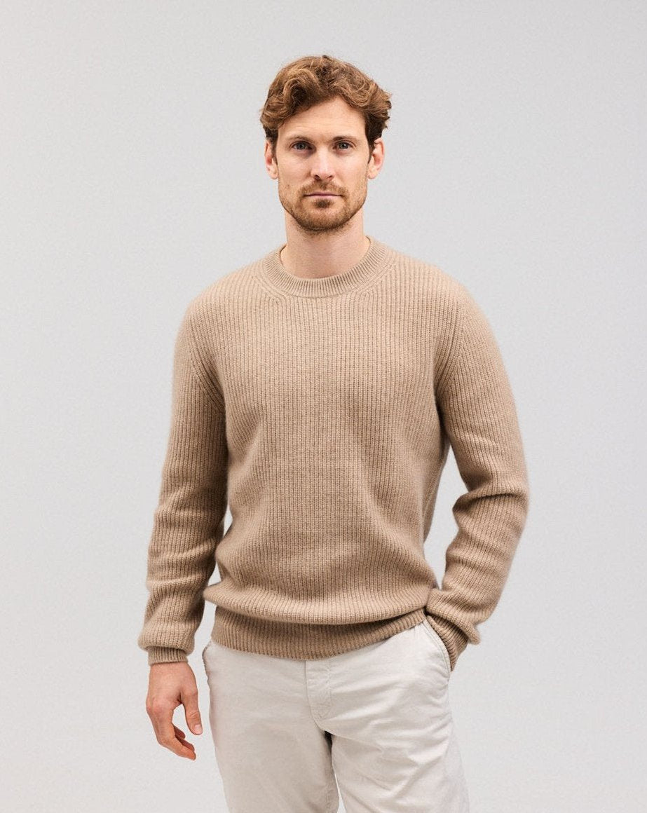 RAGNAR cashmere crewneck Sand Melange - Nordic Weaving