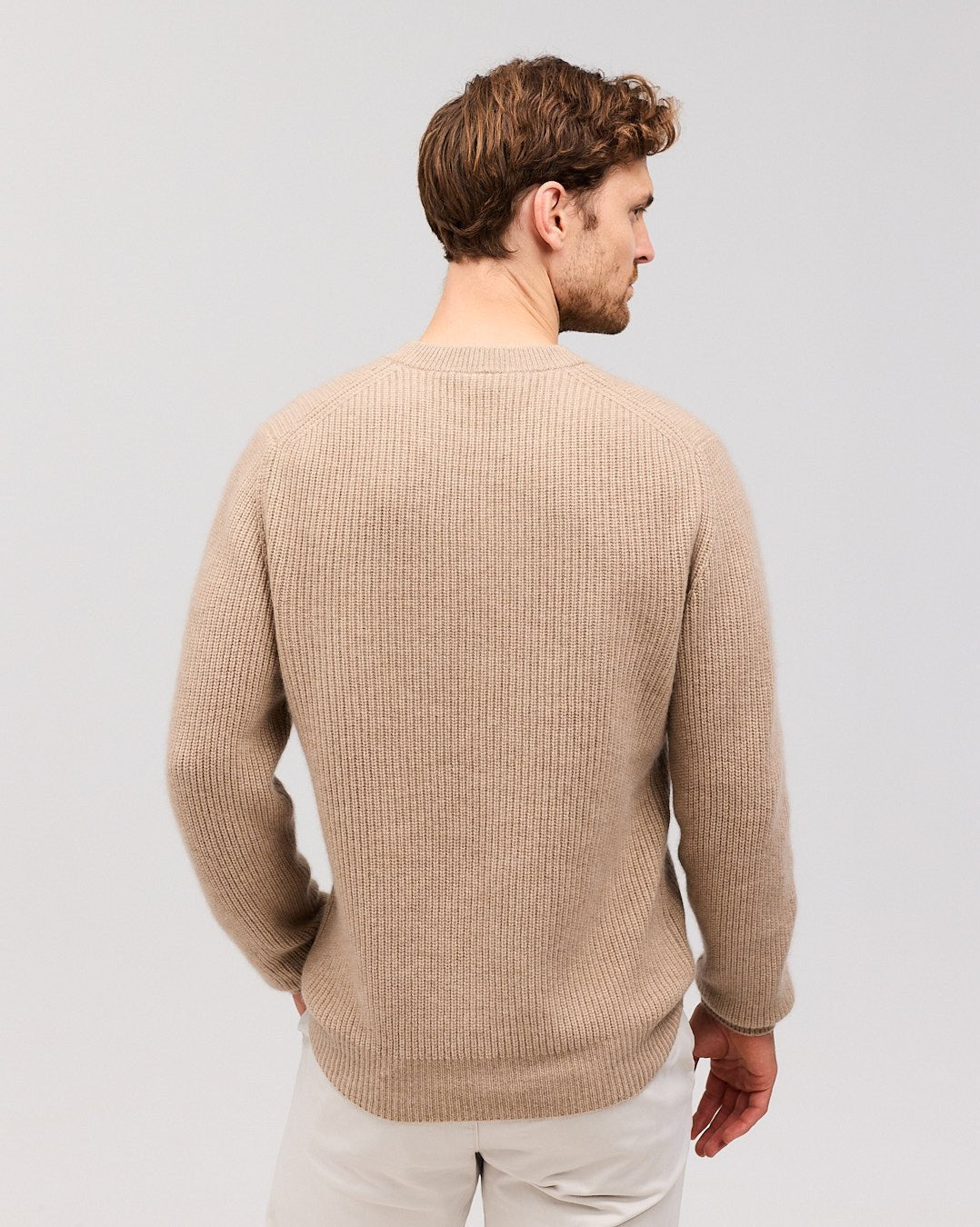 RAGNAR cashmere crewneck Sand Melange - Nordic Weaving
