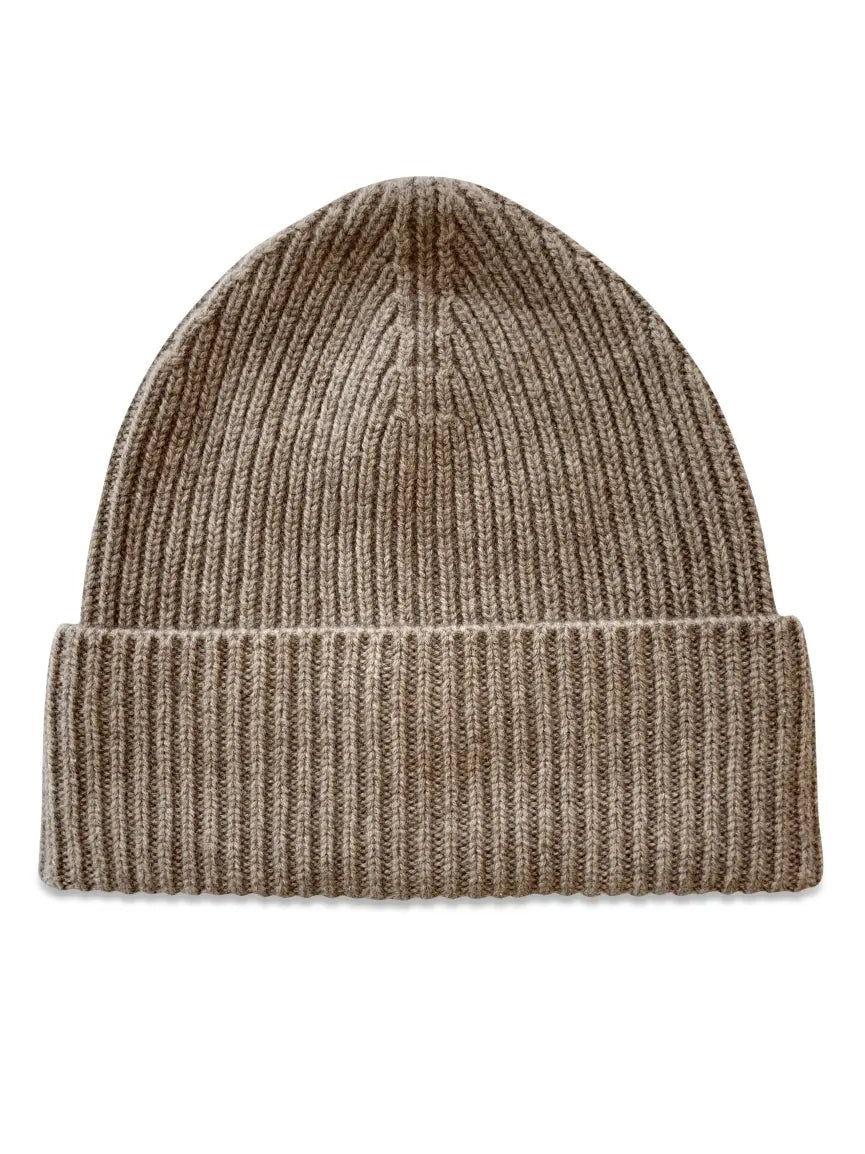 Ribstrikket cashmere hue brun - Nordic Weaving