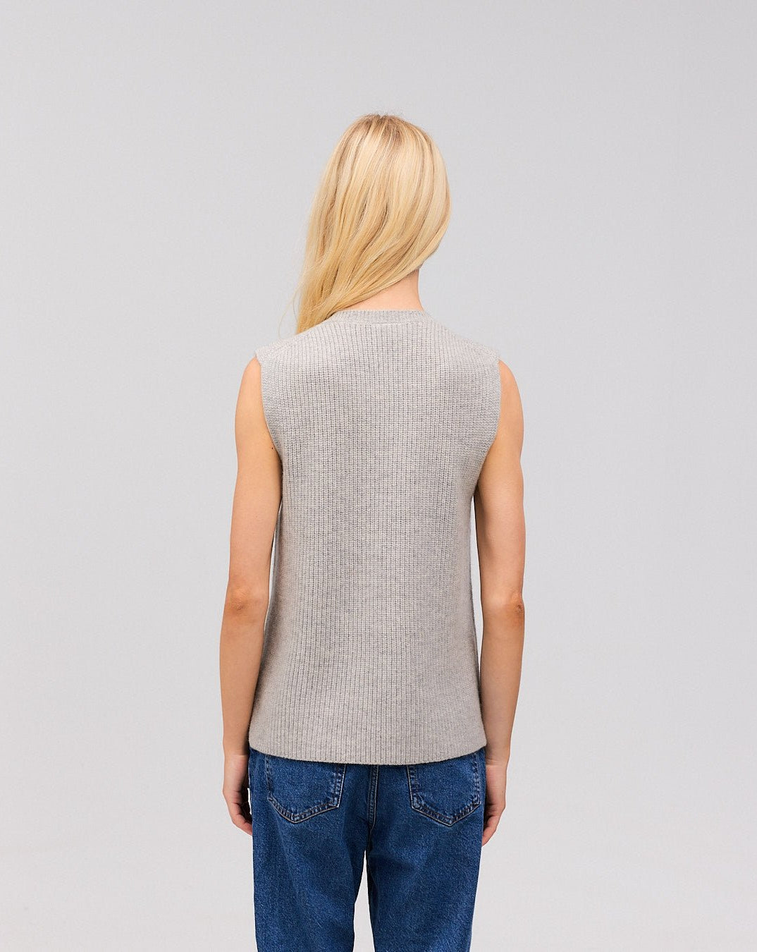 THORA cashmere vest lys grå - Nordic Weaving