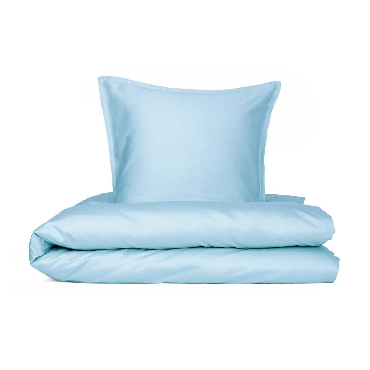 Produktbillede af dobbelt sengetøj egyptisk bomuld lys blå 
