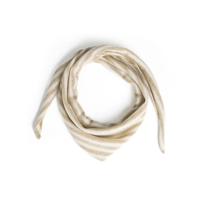 Produktbillede lille trekantet tørklæde beige/hvid