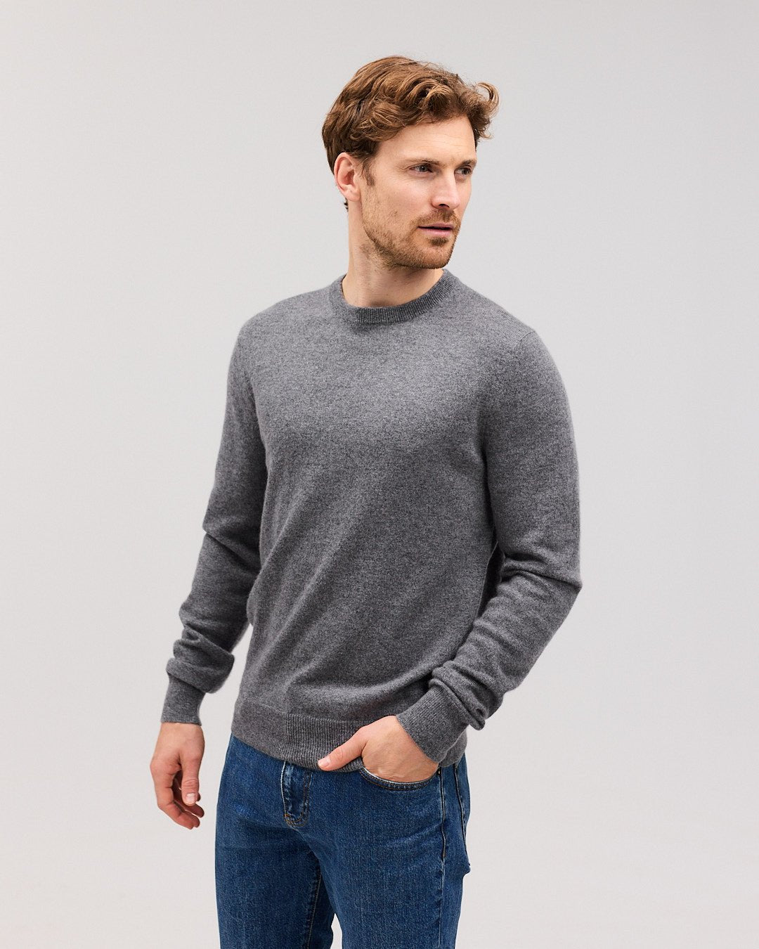 ASMUND crewneck bluse grå - Nordic Weaving