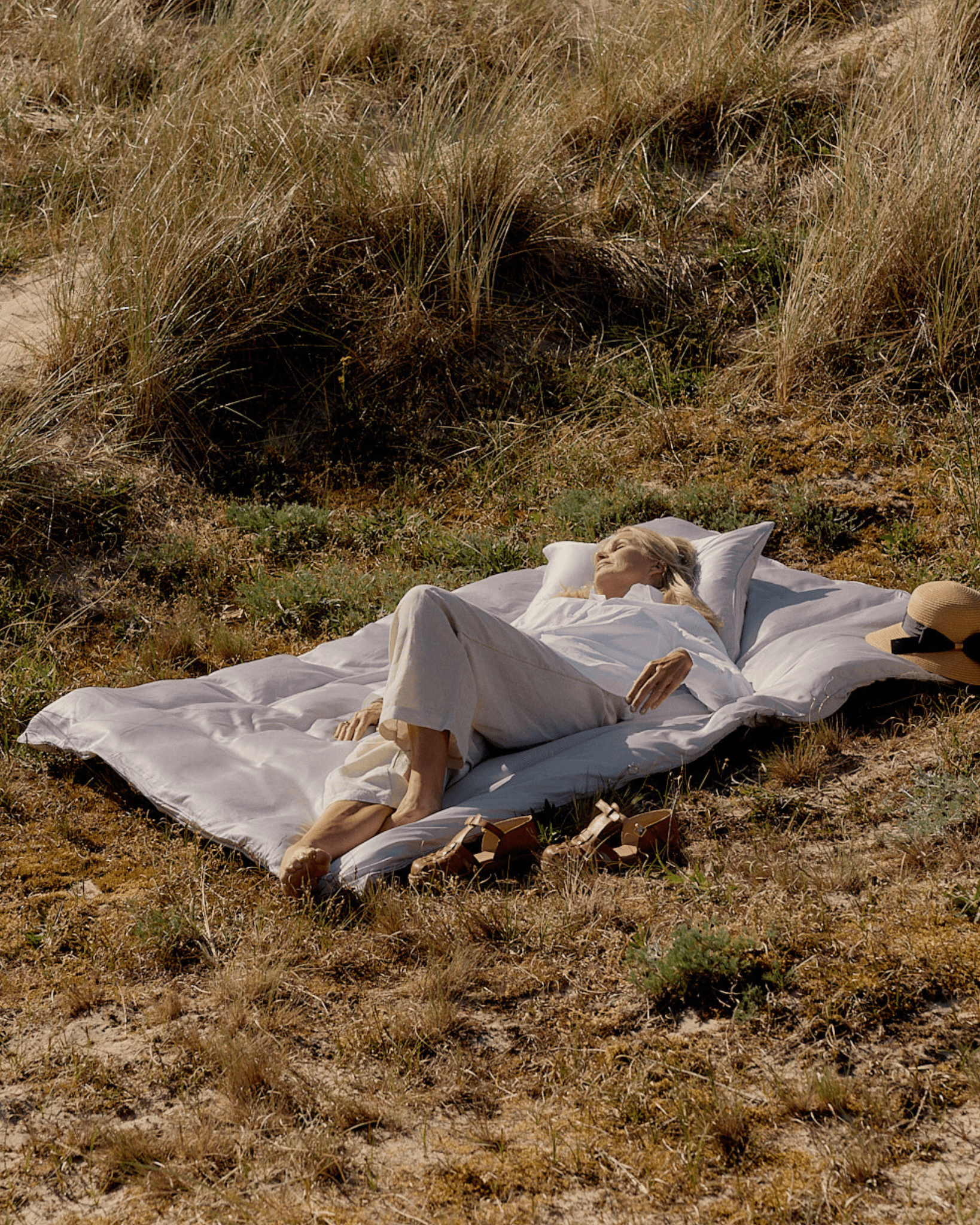 Dobbelt bambussengetøj lavendel - Nordic Weaving