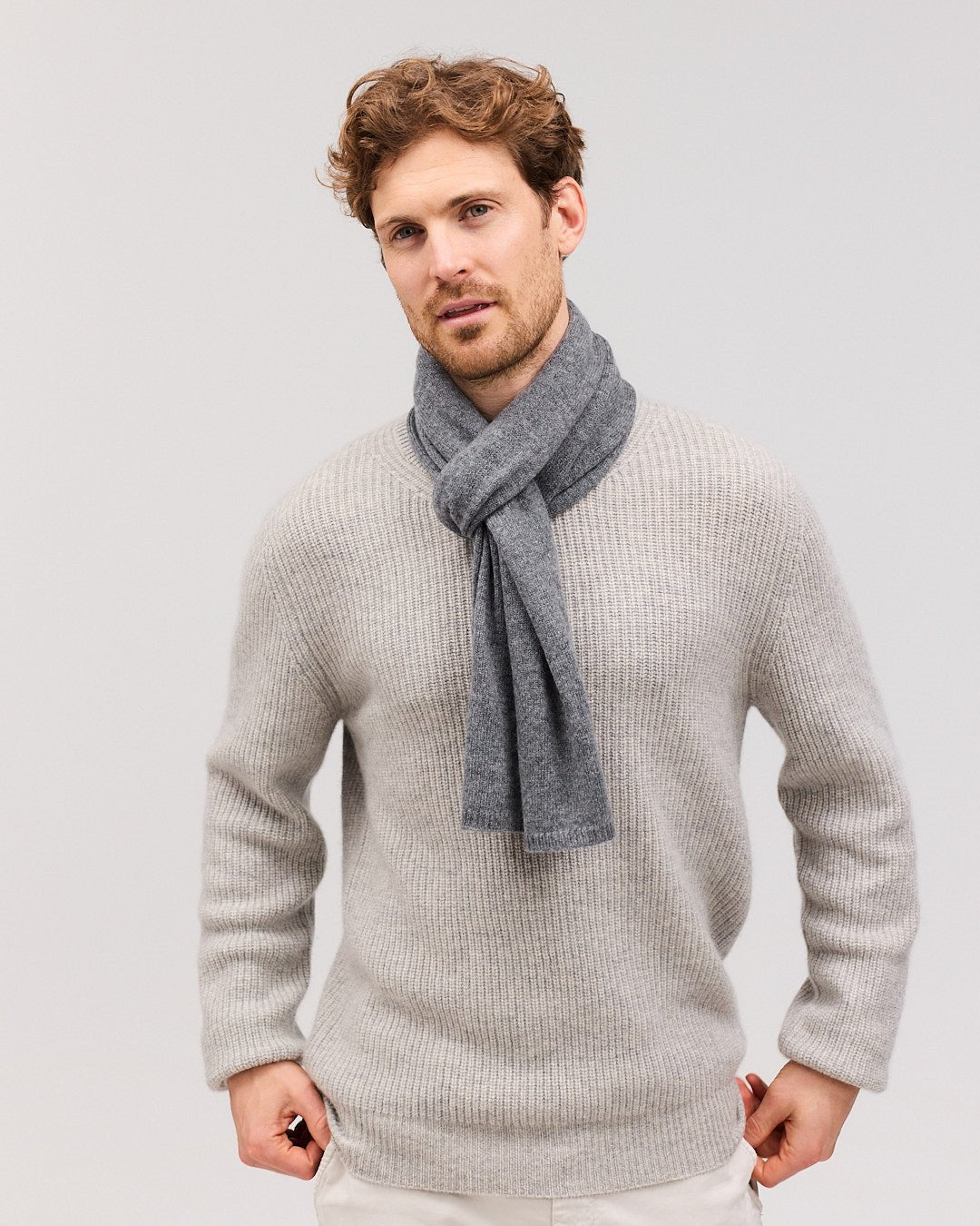 EBBE cashmere halstørklæde grå - Nordic Weaving