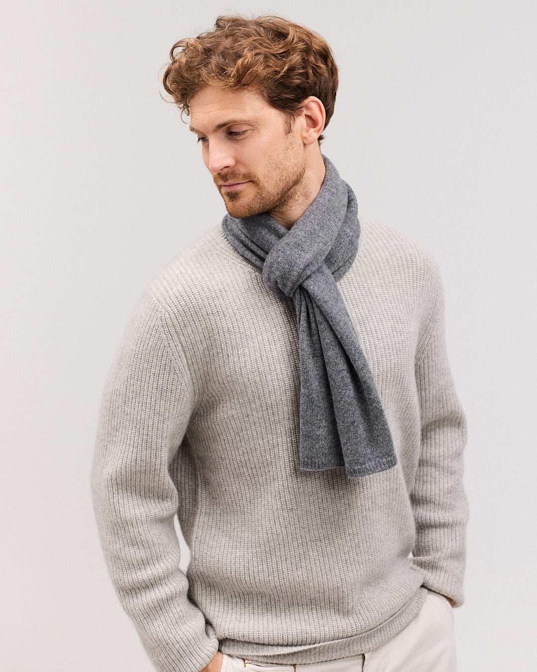 EBBE cashmere halstørklæde grå - Nordic Weaving