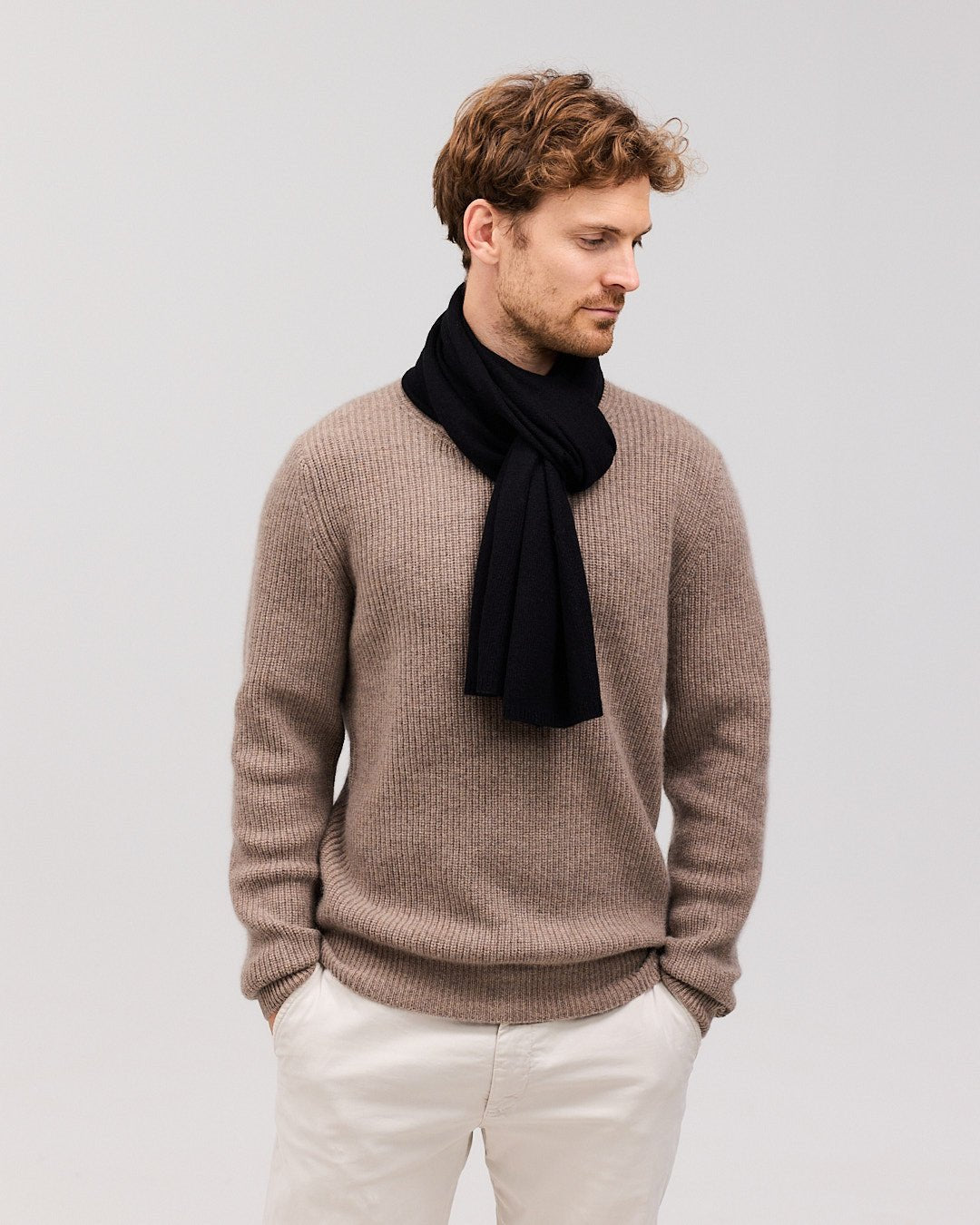 EBBE cashmere halstørklæde sort - Nordic Weaving