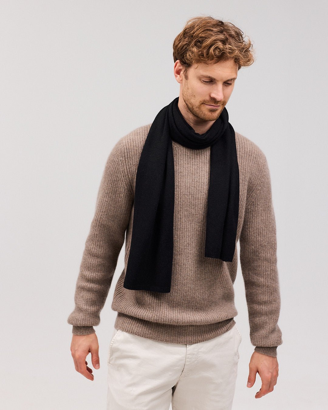 EBBE cashmere halstørklæde sort - Nordic Weaving