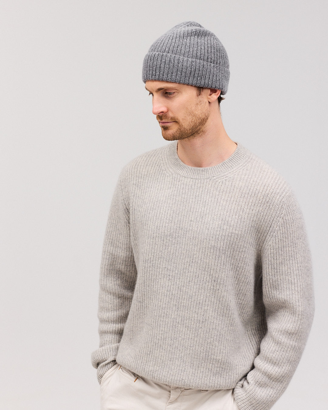 HELGI beanie cashmere hue grå - Nordic Weaving