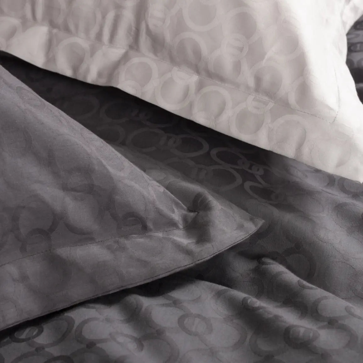 Miljøbillede af Dobbelt sengetøj egyptisk bomuld mørk grå 