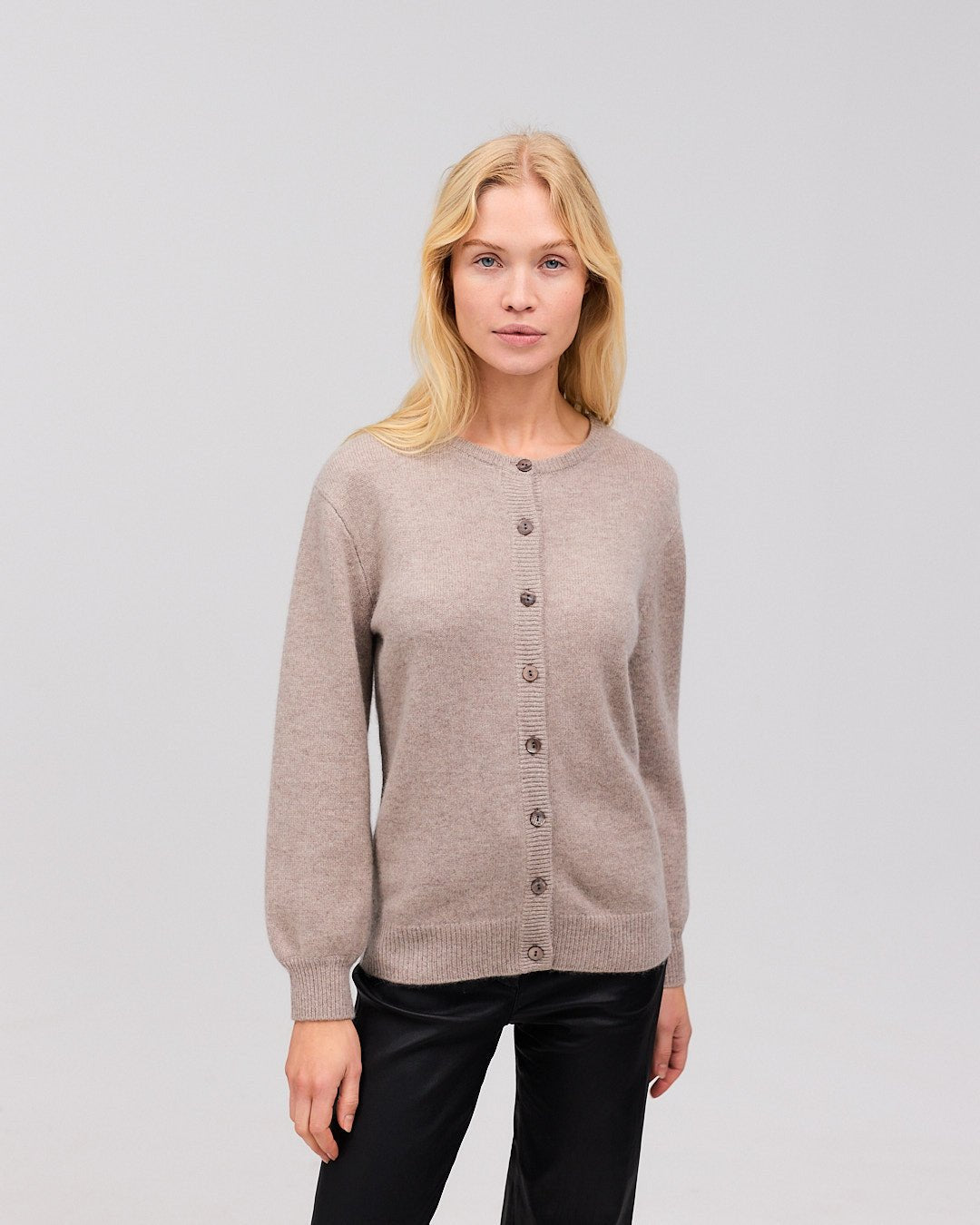 Naomi cashmere cardigan melange camel - Nordic Weaving