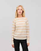 Olivia cashmere stripe beige/white - Nordic Weaving