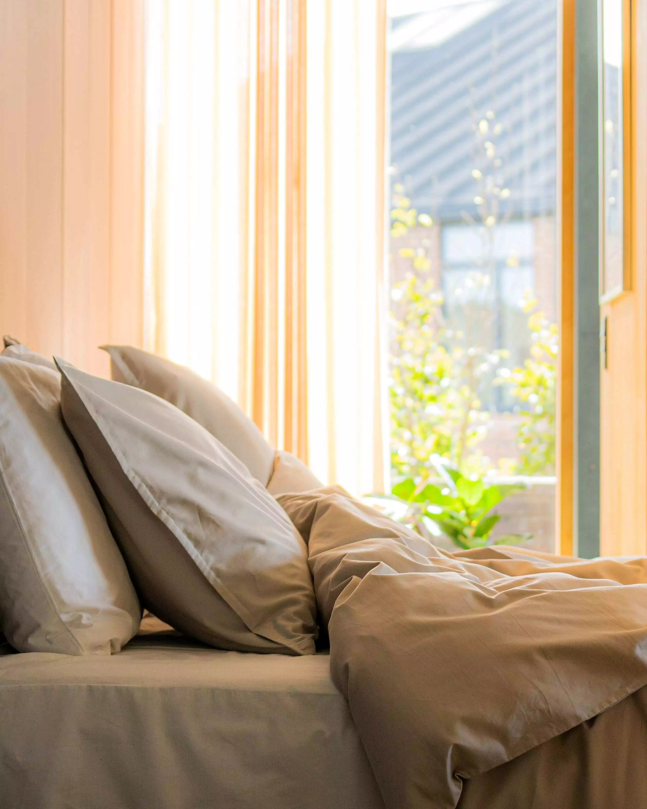 Pudebetræk Egyptisk bomuld sand/grå - Nordic Weaving