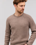 RAGNAR cashmere crewneck dark beige melange - Nordic Weaving