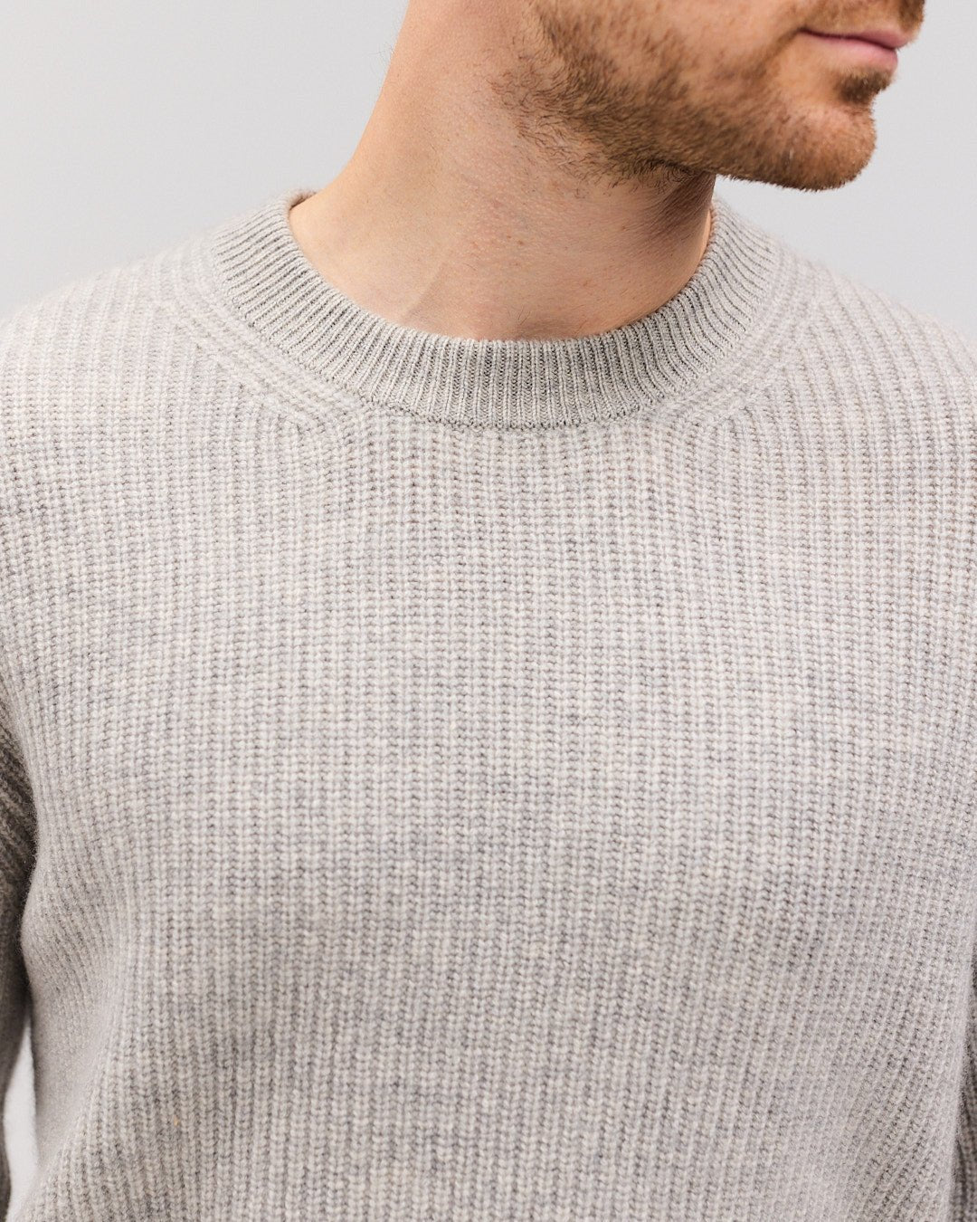 RAGNAR cashmere crewneck Light grey - Nordic Weaving