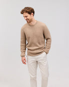 RAGNAR cashmere crewneck Sand Melange - Nordic Weaving