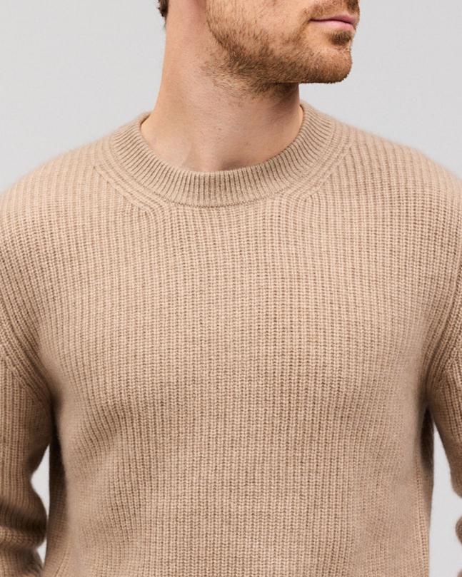 RAGNAR cashmere crewneck Sand Melange - Nordic Weaving