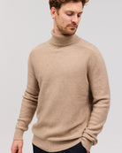 SIGURD cashmere roll neck Sand Melange - Nordic Weaving