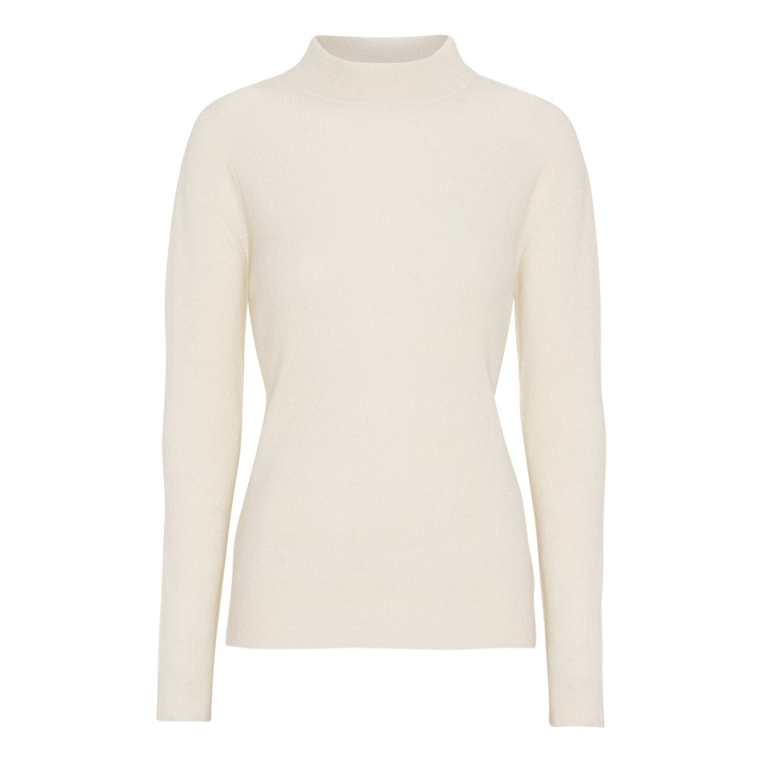 Produktbillede af Mathilde ribstrikket cashmere bluse neutral white
