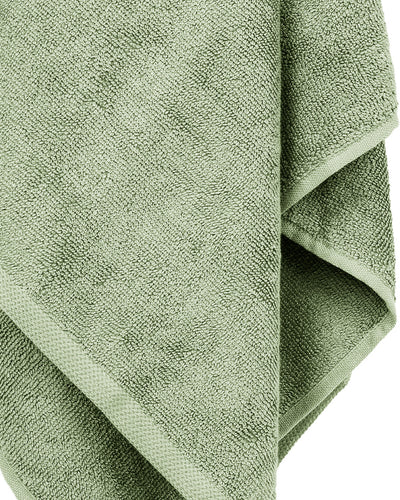 closeup af bambushåndklæde i oliven grøn
